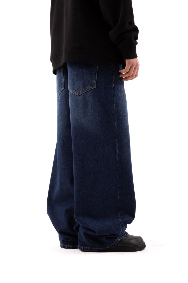 Basic Koyu Mavi Extra Baggy Jean