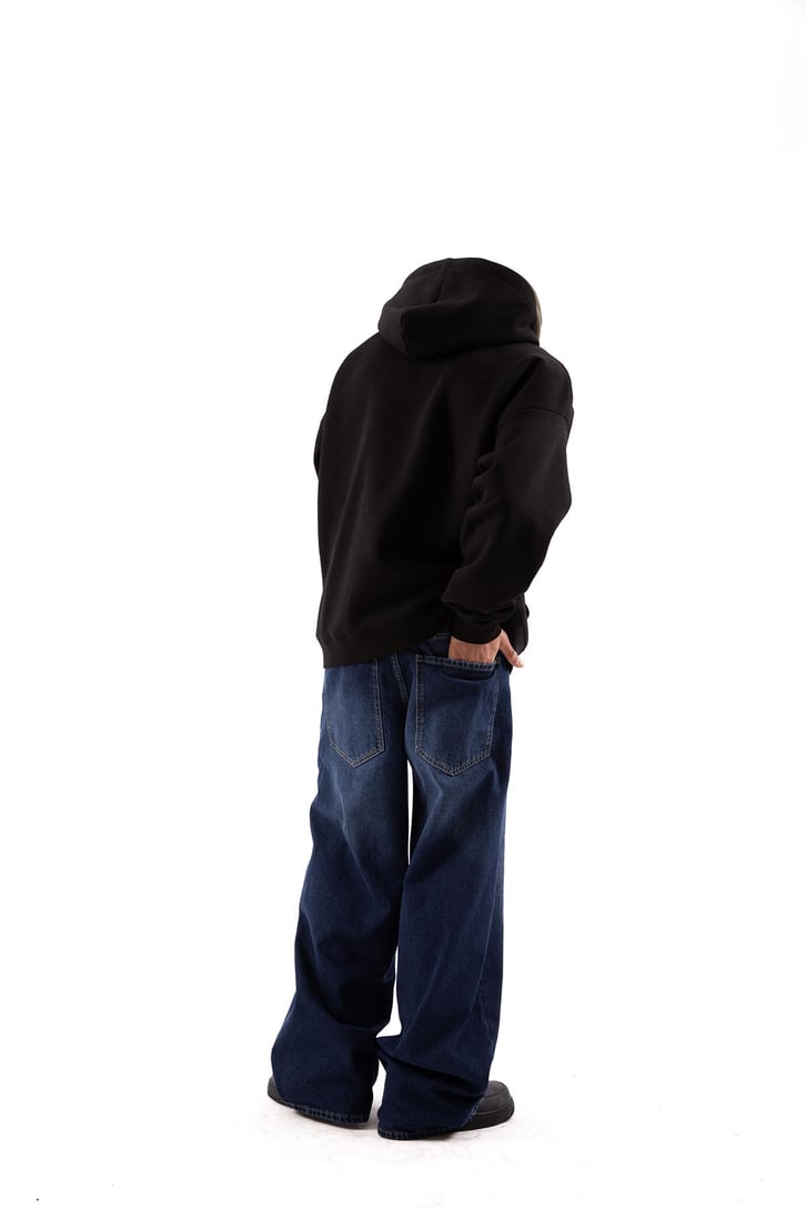 Basic Koyu Mavi Extra Baggy Jean