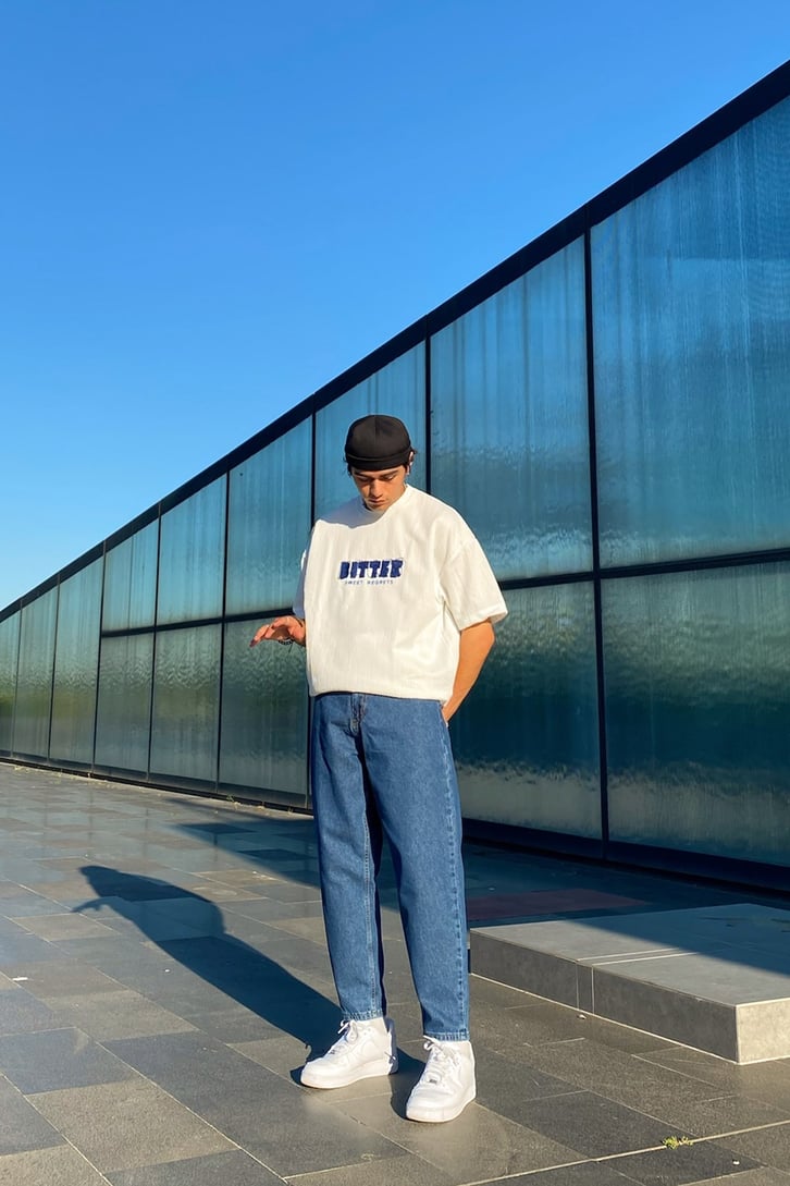 Basic Koyu Mavi Mom Fit Jean