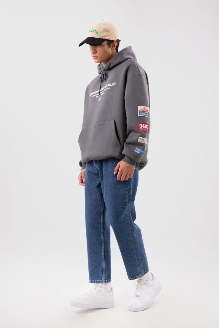 Basic Koyu Mavi Mom Fit Jean