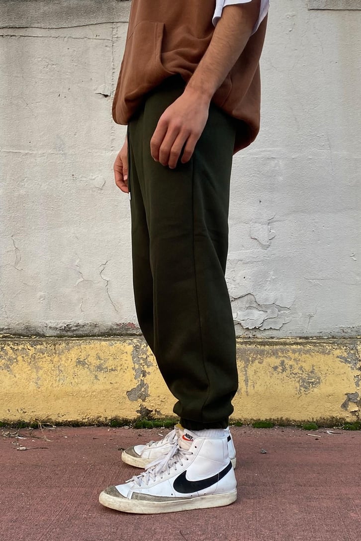 Basic Koyu Yeşil Oversize Eşofman Altı
