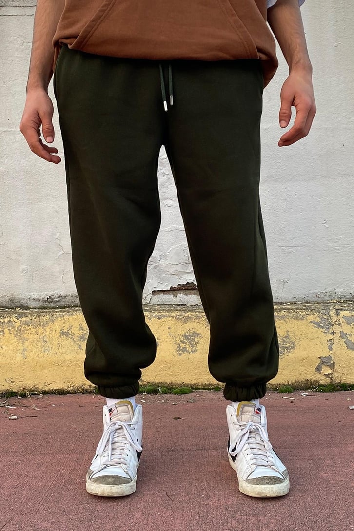 Basic Koyu Yeşil Oversize Eşofman Altı