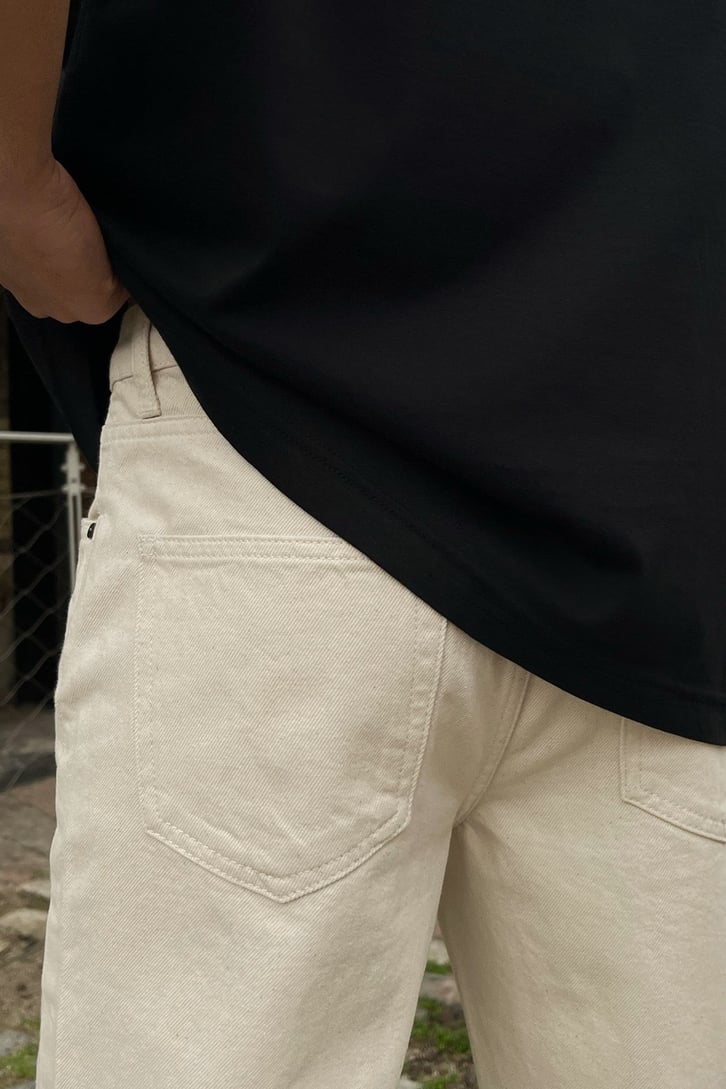 Basic Krem Baggy Jean
