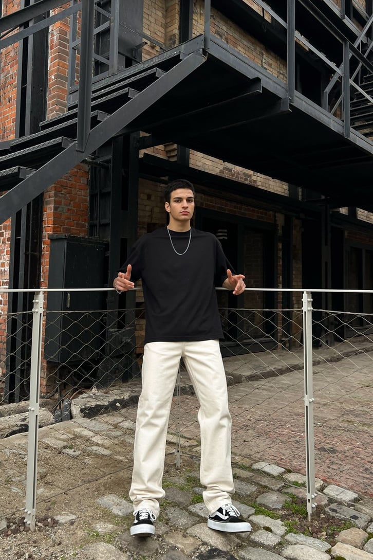 Basic Krem Baggy Jean