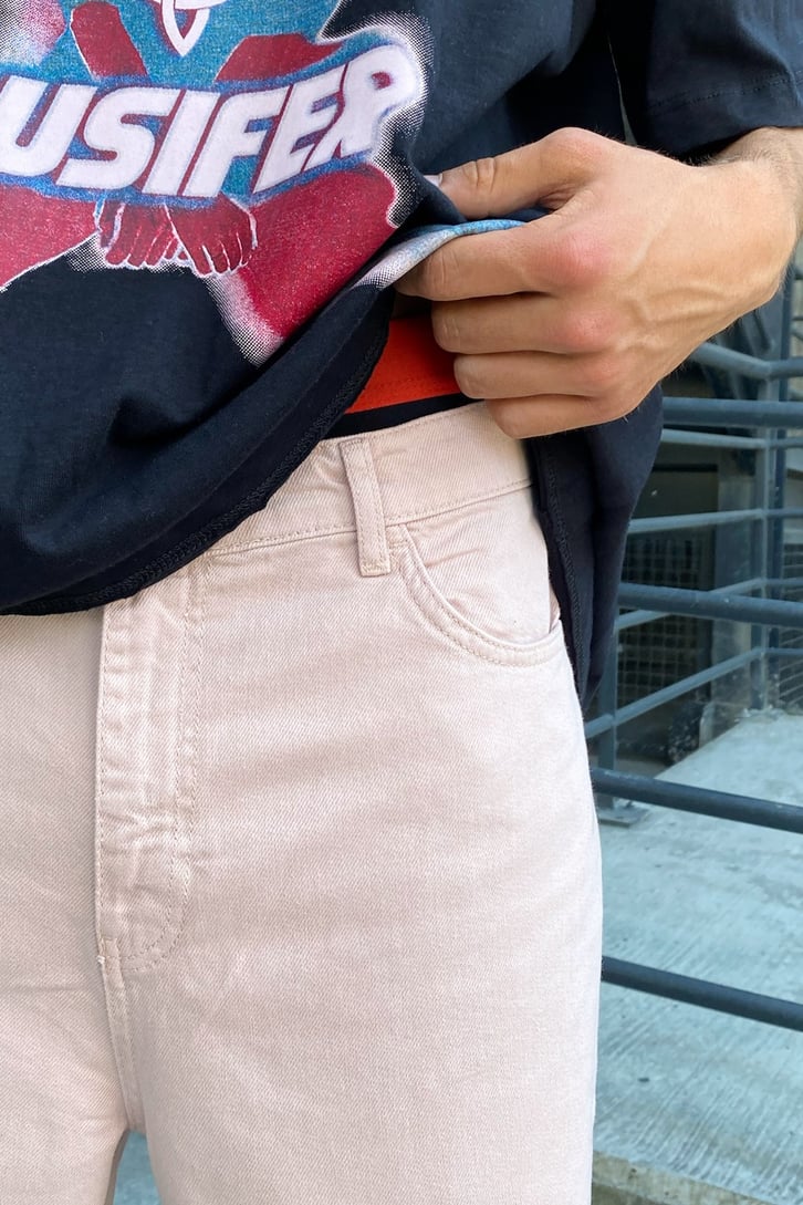 Basic Krem Baggy Jean