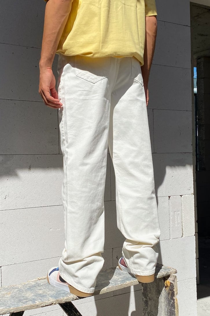 Basic Krem Baggy Jean