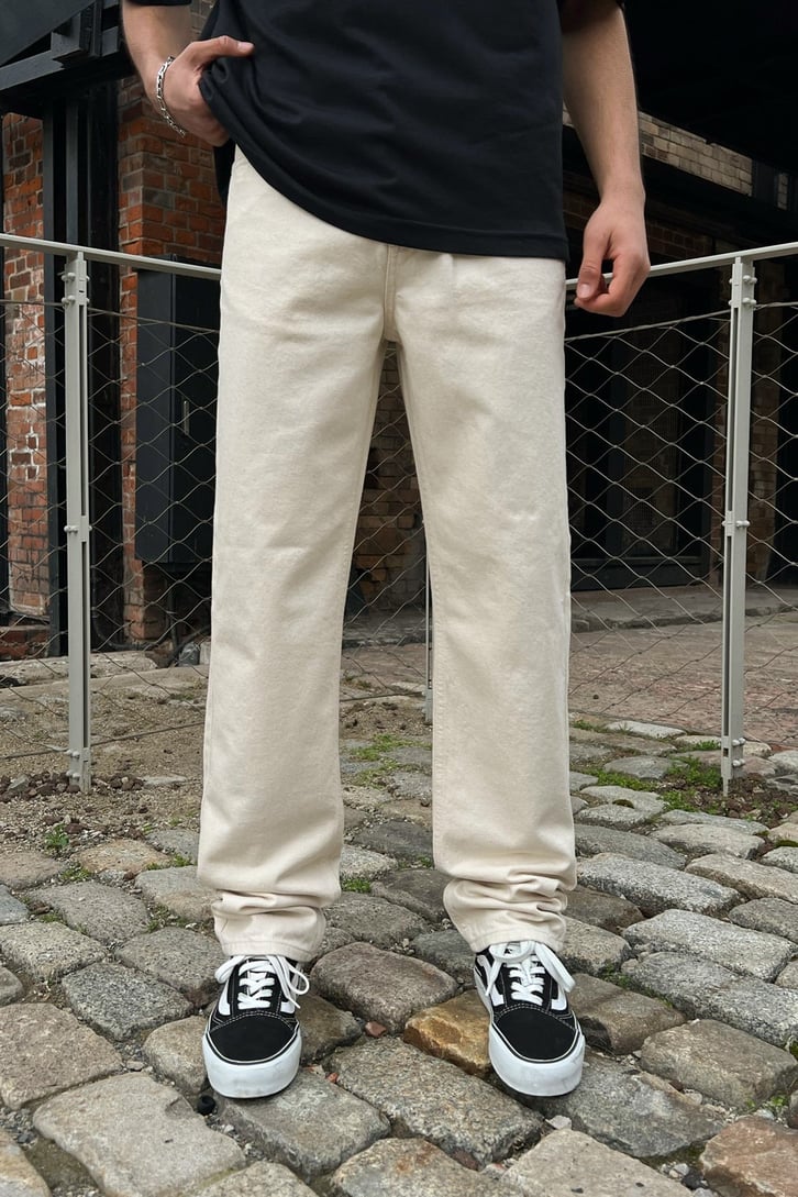 Basic Krem Baggy Jean