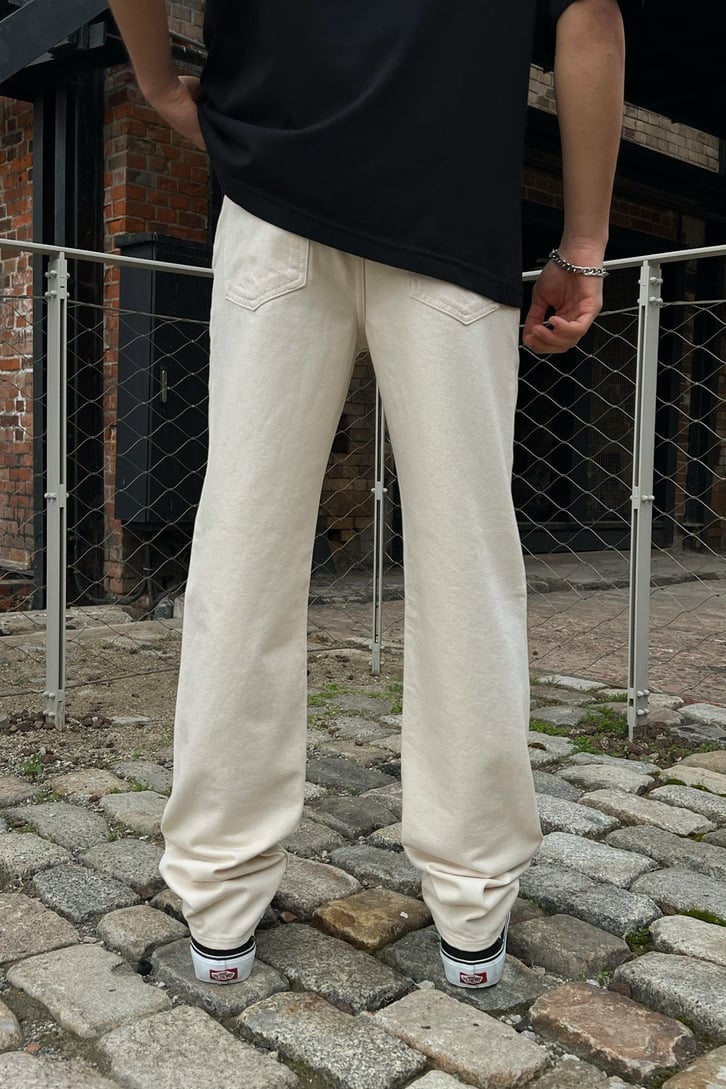 Basic Krem Baggy Jean