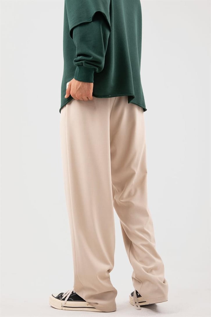 Basic Krem Kumaş Pantolon