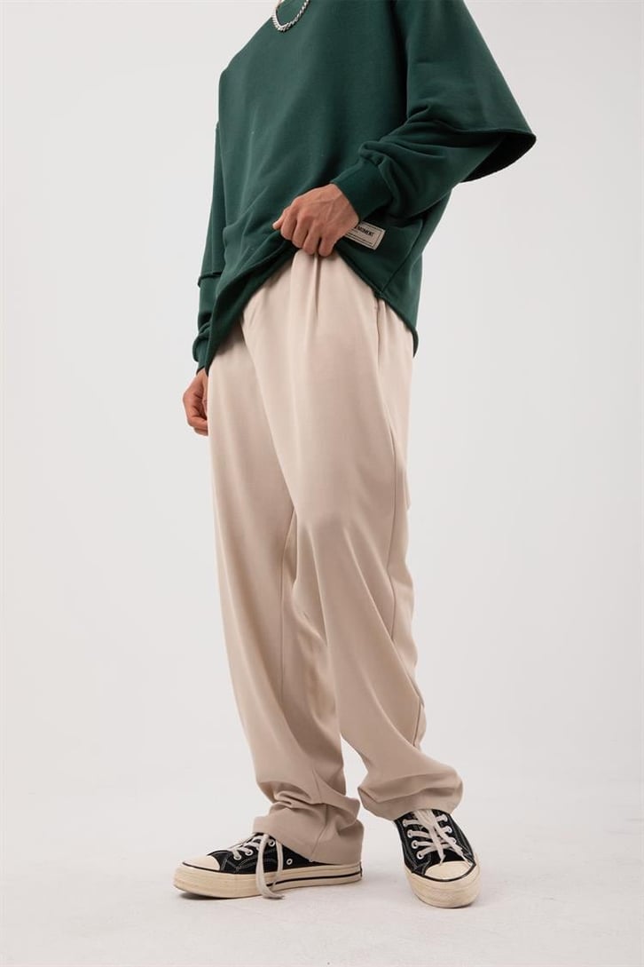 Basic Krem Kumaş Pantolon