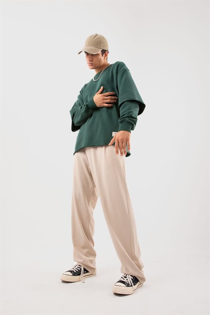 Basic Krem Kumaş Pantolon