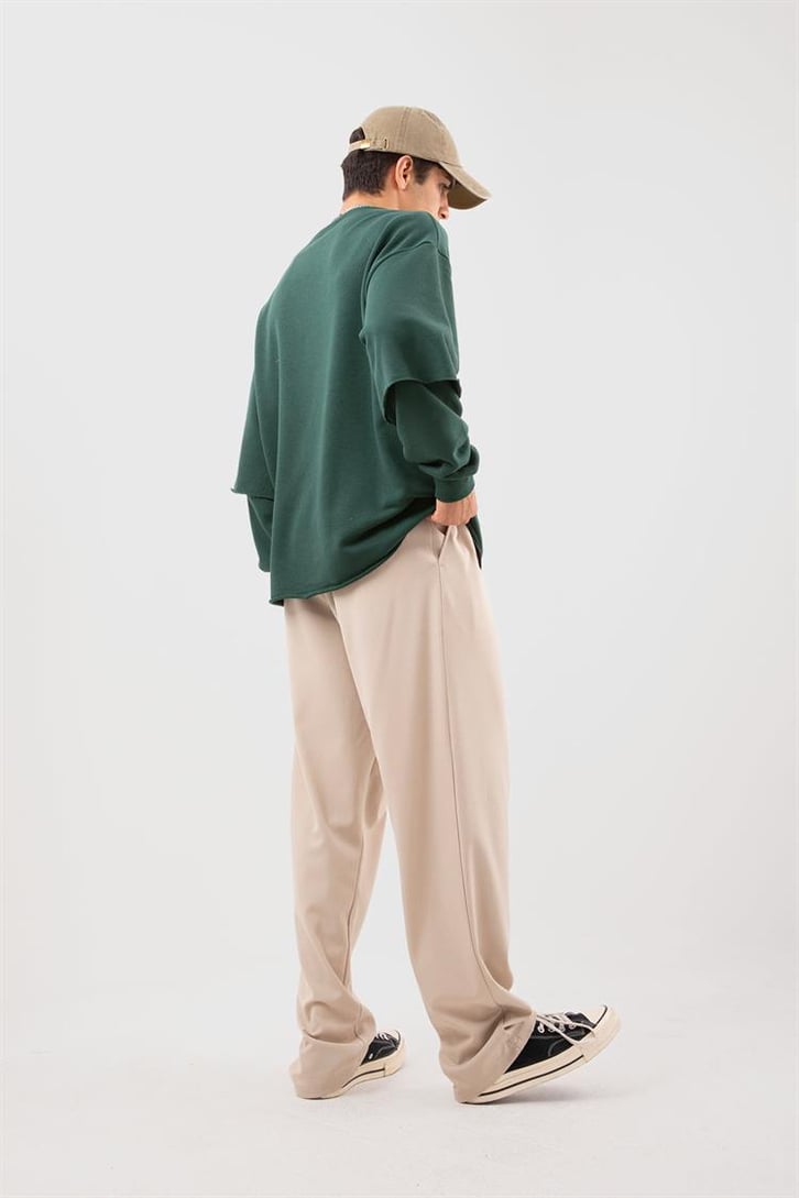 Basic Krem Kumaş Pantolon
