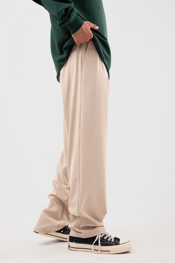 Basic Krem Kumaş Pantolon