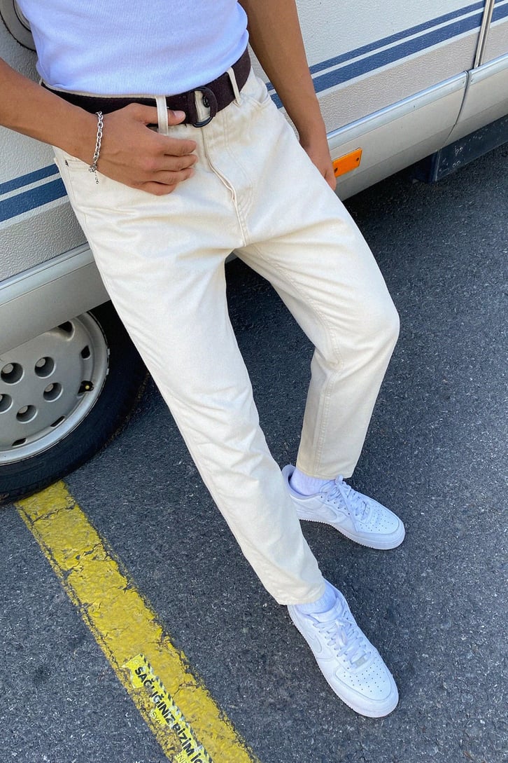 Basic Krem Mom Fit Jean