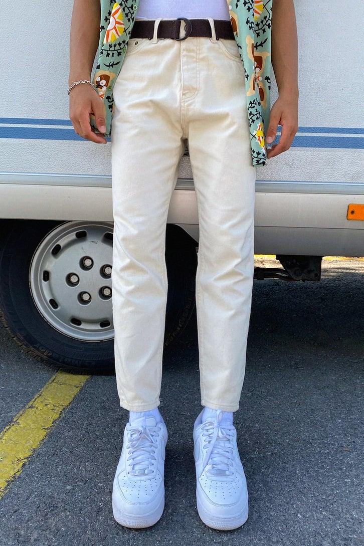 Basic Krem Mom Fit Jean
