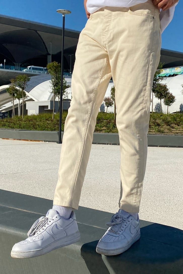 Basic Krem Skinny Jean