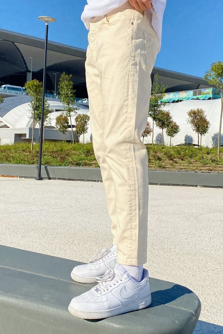Basic Krem Skinny Jean