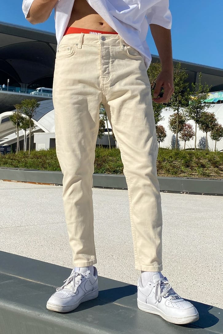 Basic Krem Skinny Jean
