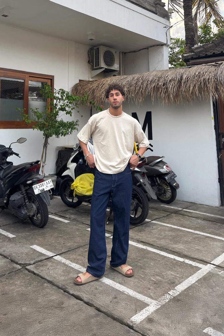 Basic Lacivert Baggy Jean
