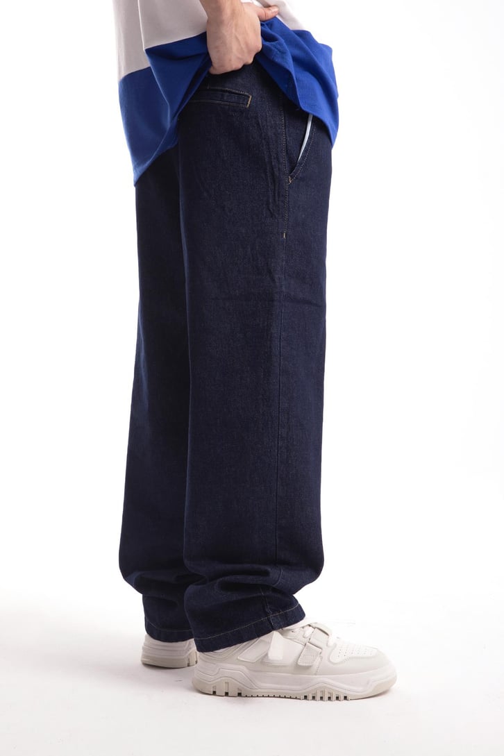 Basic Lacivert Baggy Jean