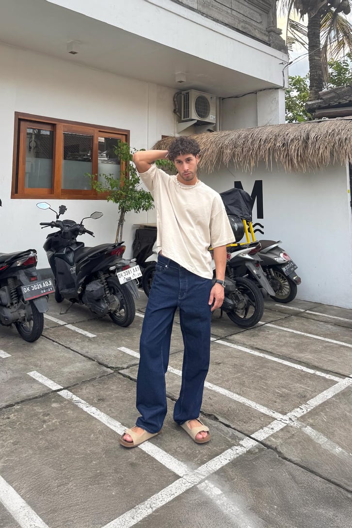 Basic Lacivert Baggy Jean