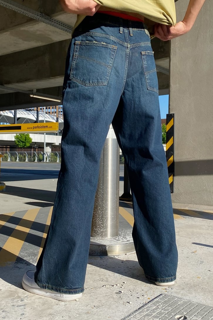 Basic Lacivert Baggy Jean