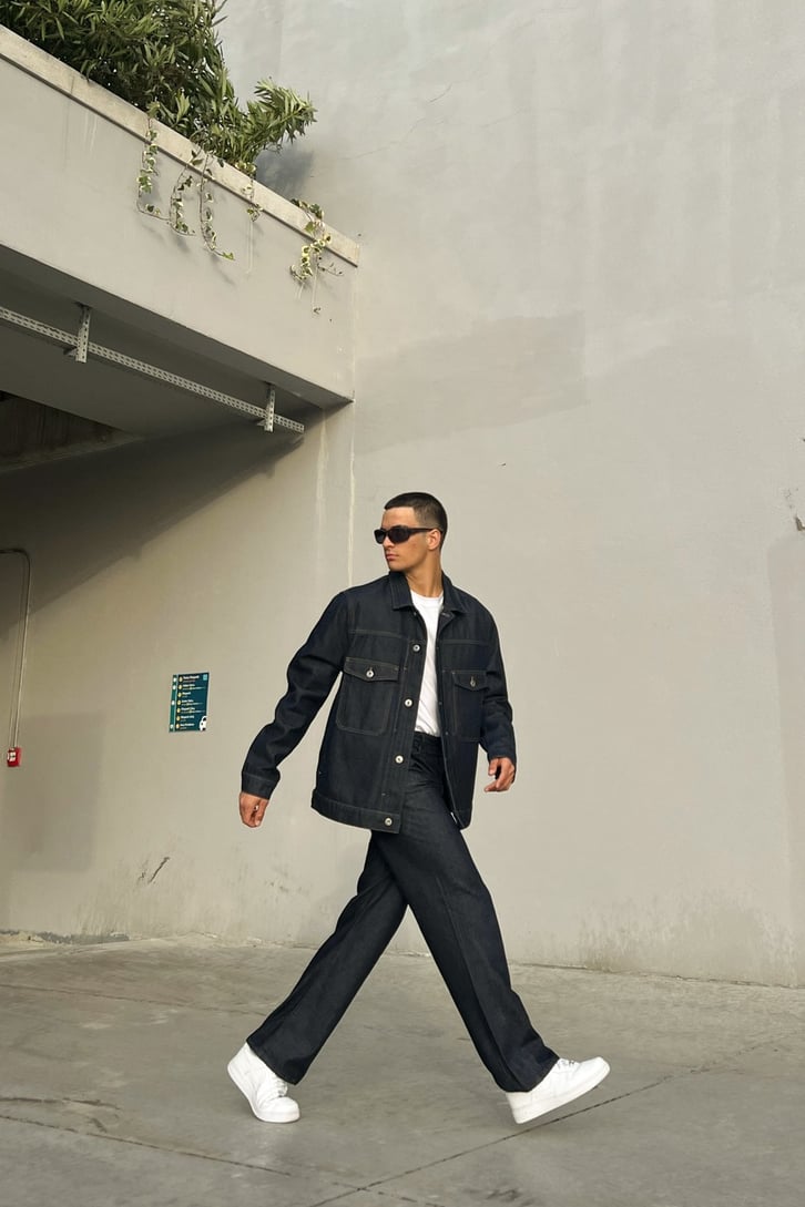 Basic Lacivert Baggy Jean