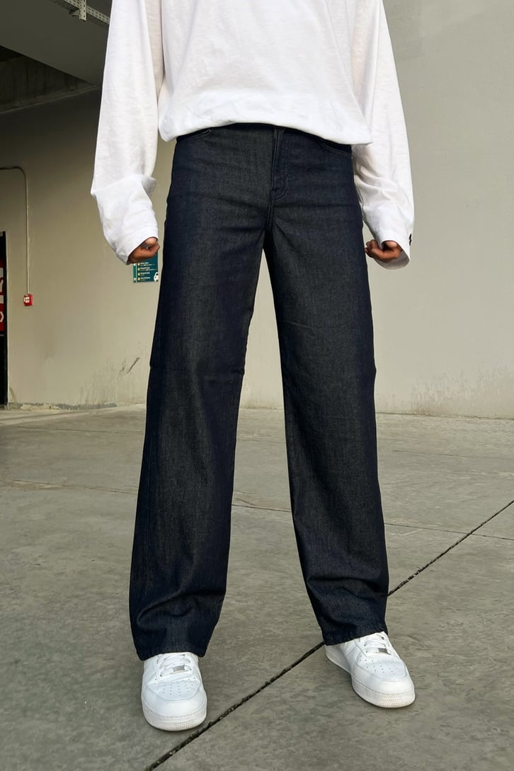 Basic Lacivert Baggy Jean