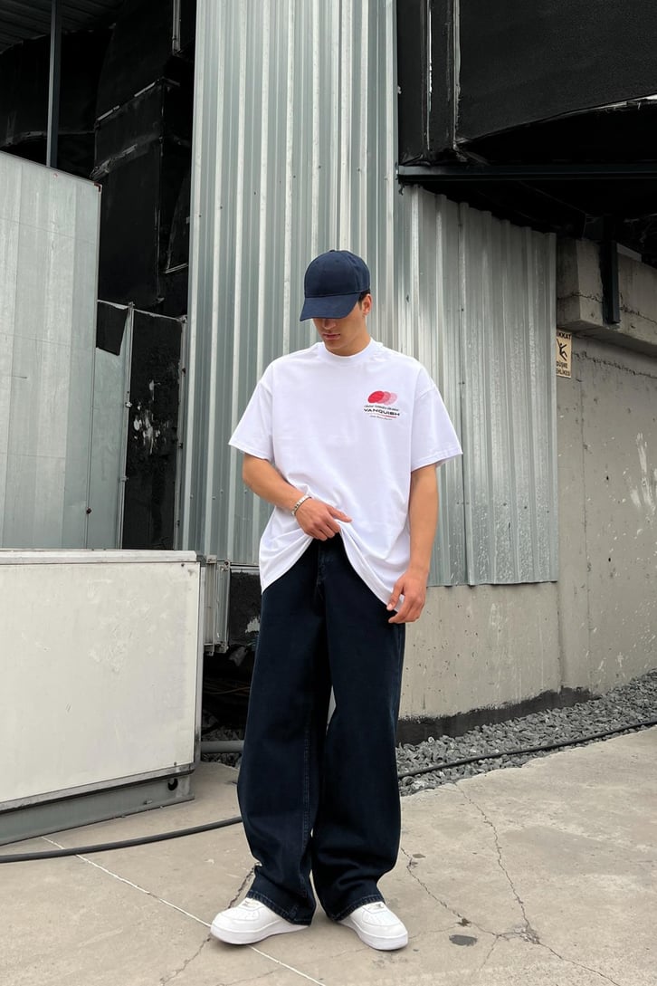 Basic Lacivert Baggy Jean