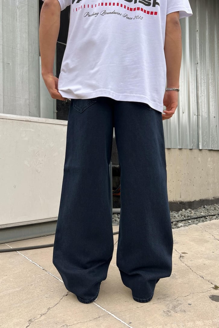 Basic Lacivert Baggy Jean