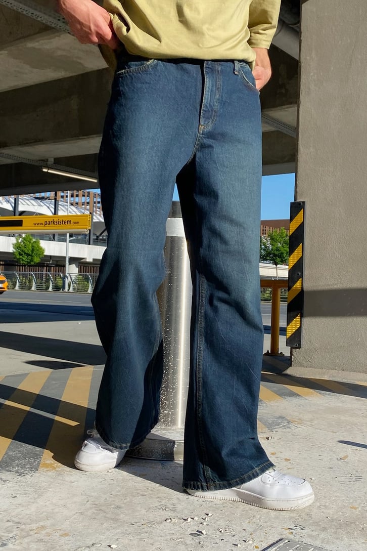 Basic Lacivert Baggy Jean
