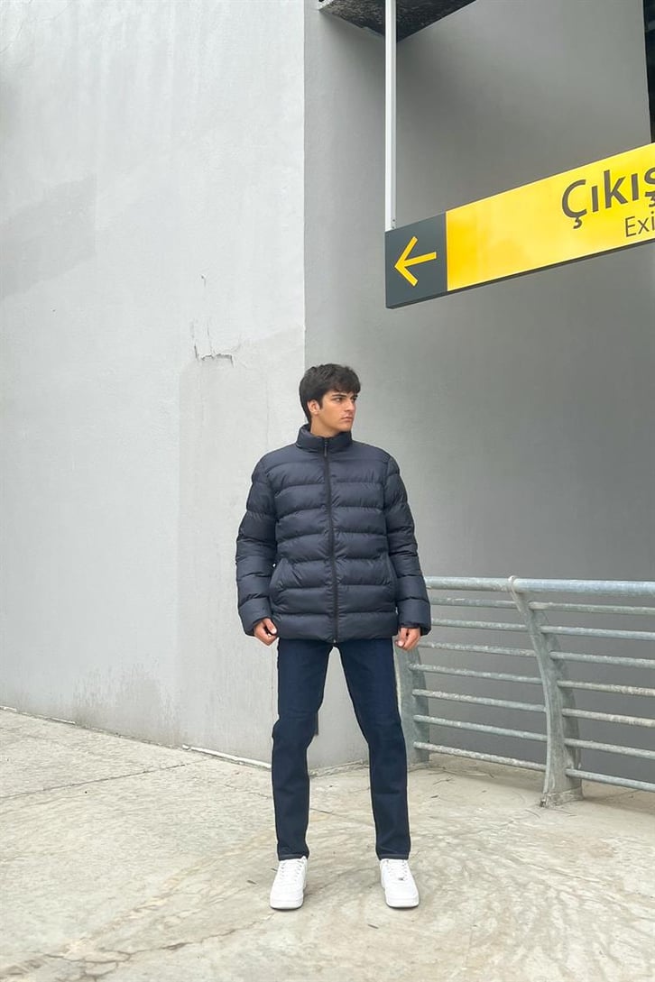 Basic Lacivert Şişme Mont
