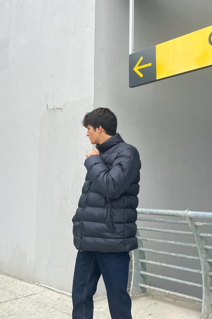 Basic Lacivert Şişme Mont