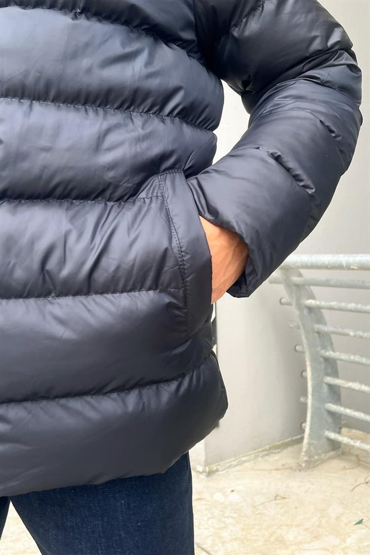 Basic Lacivert Şişme Mont