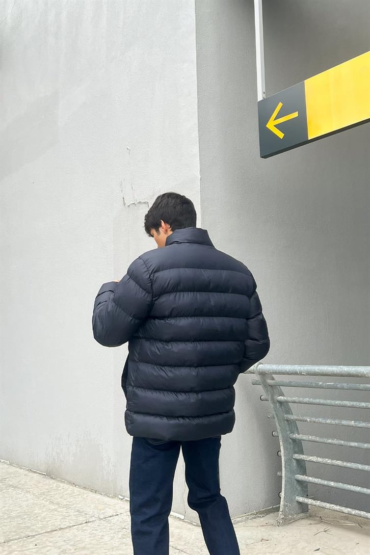 Basic Lacivert Şişme Mont