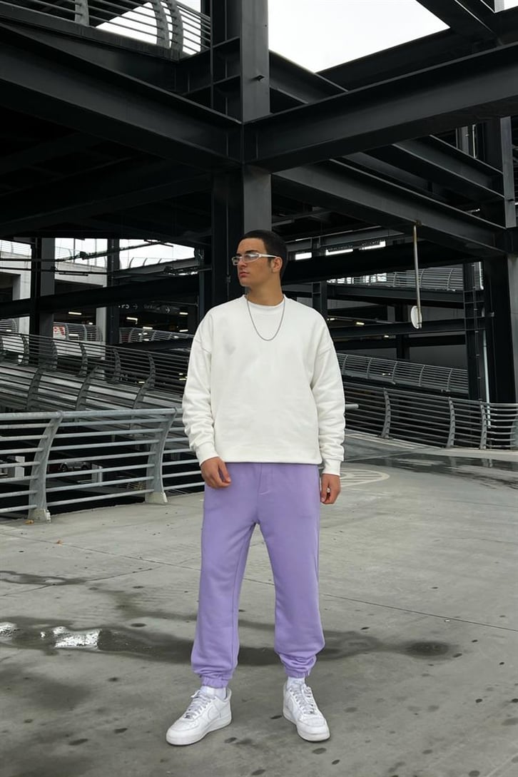 Basic Lila İçi Pamuklu Jogger Fit Eşofman Altı