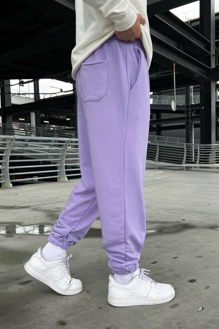 Basic Lila İçi Pamuklu Jogger Fit Eşofman Altı