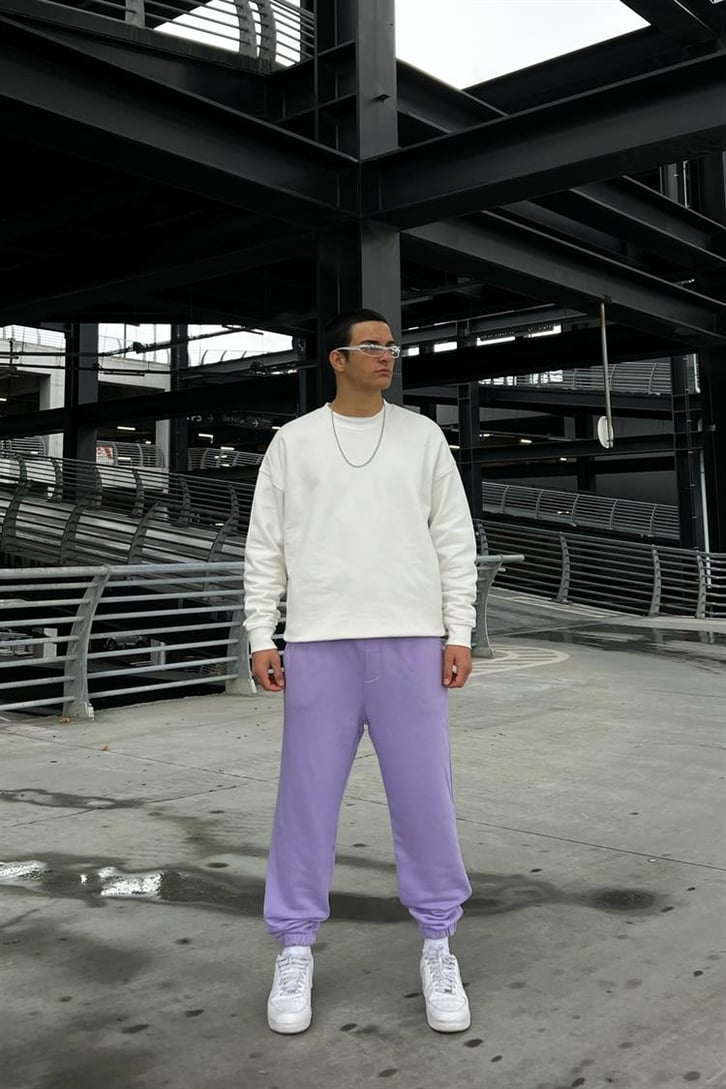 Basic Lila İçi Pamuklu Jogger Fit Eşofman Altı