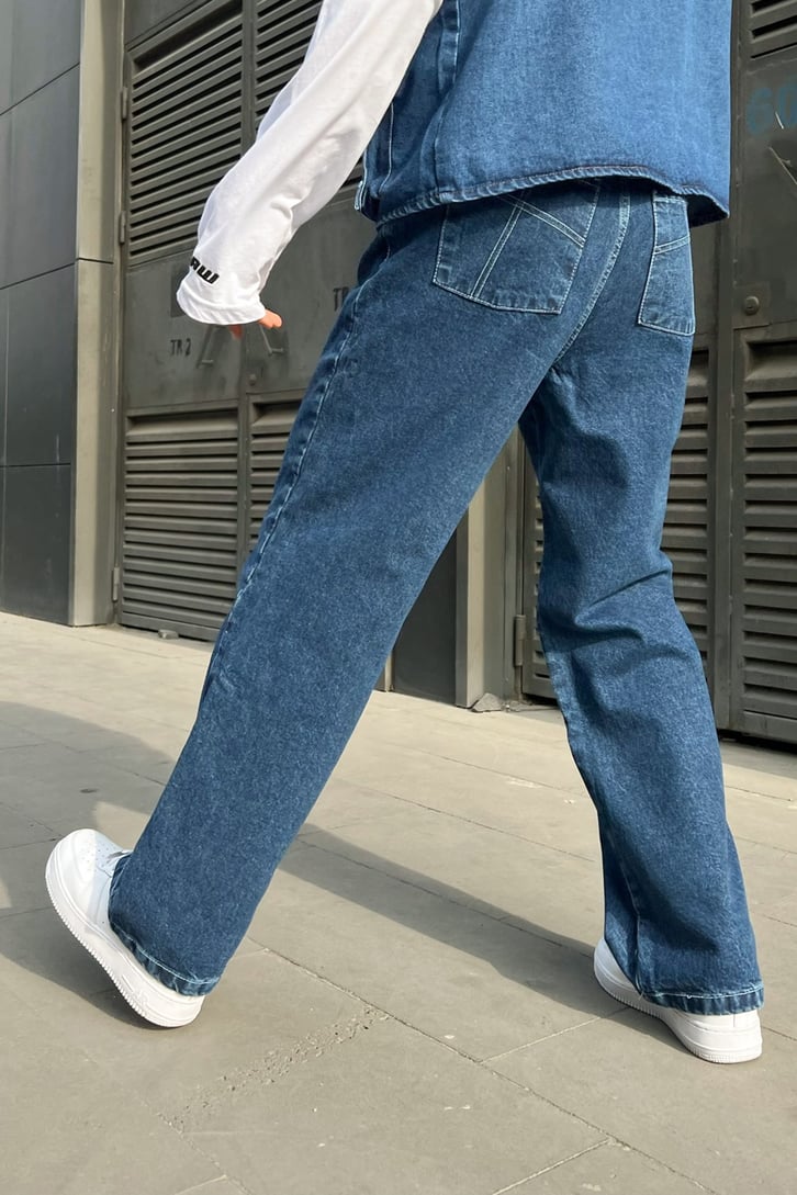 Basic Mavi Baggy Jean