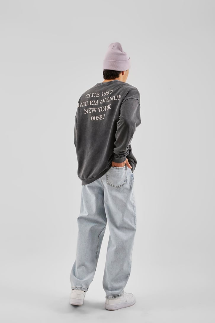 Basıc Mavi Baggy Jean