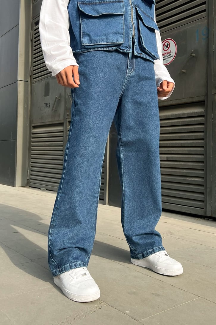 Basic Mavi Baggy Jean