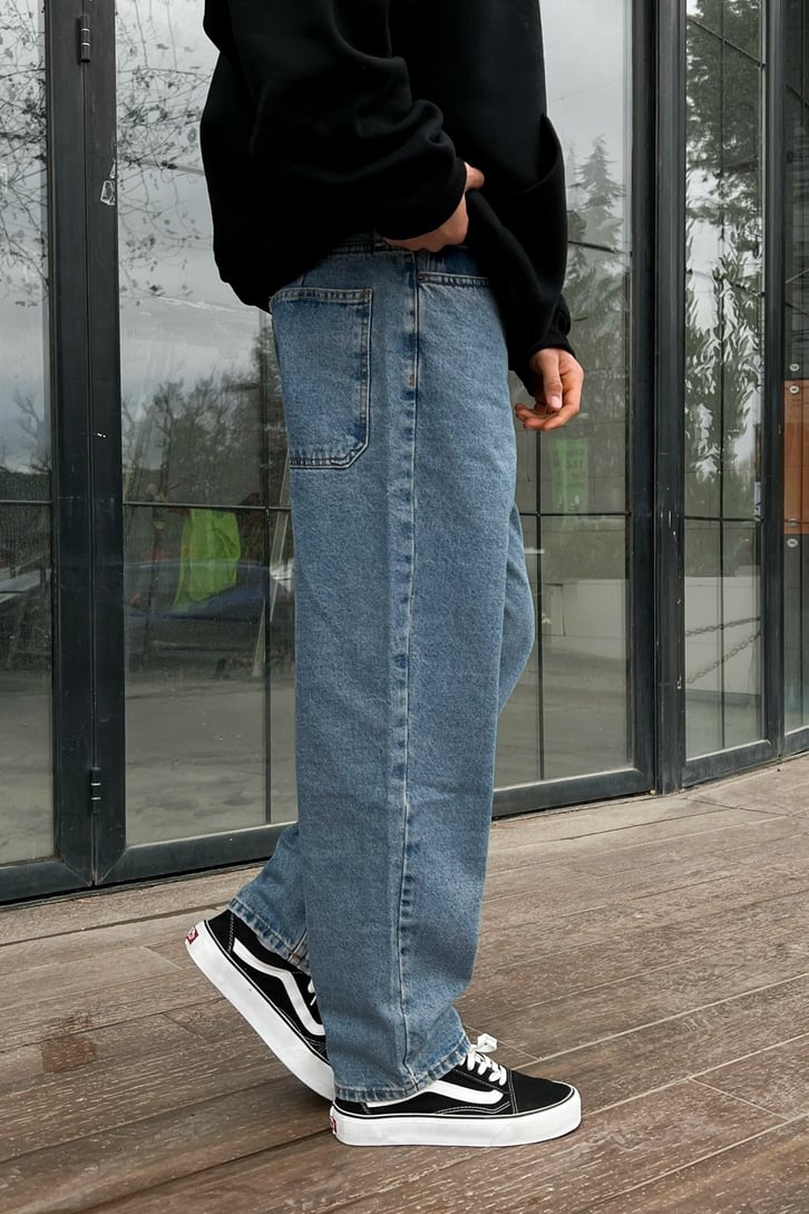 Basic Mavi Baggy Jean