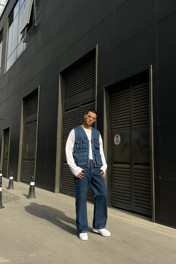 Basic Mavi Baggy Jean