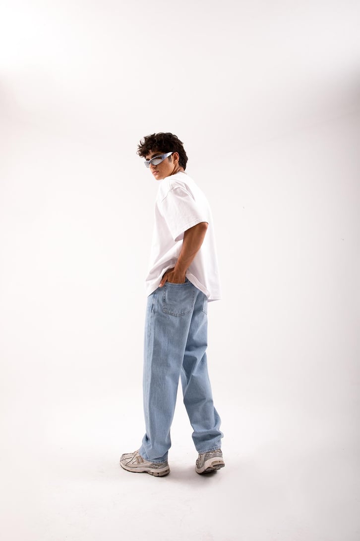 Basic Mavi Baggy Jean