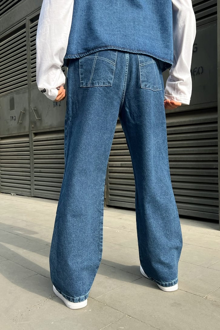 Basic Mavi Baggy Jean