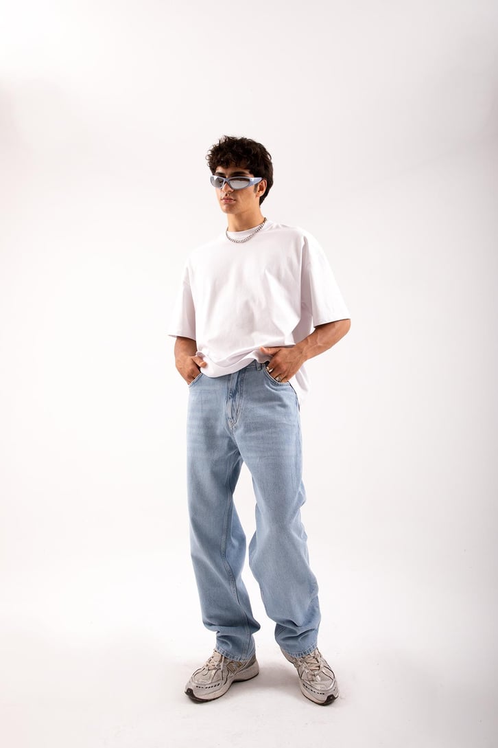 Basic Mavi Baggy Jean