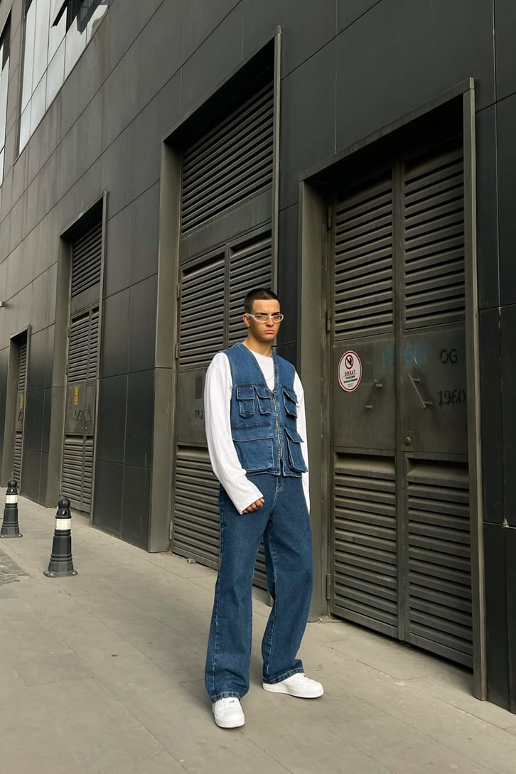 Basic Mavi Baggy Jean