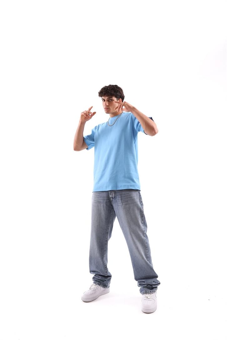 Basic Mavi Regular Fit Tişört