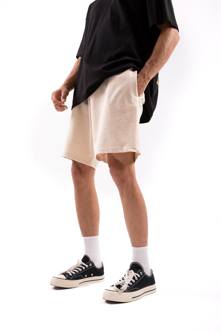 Basic Minimal Krem Şort