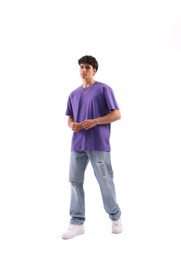 Basic Mor Regular Fit Tişört
